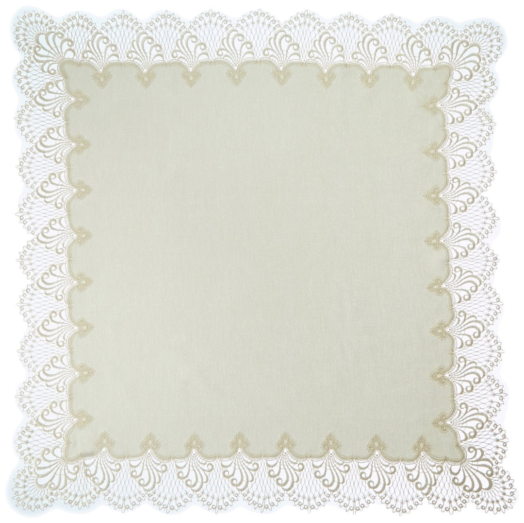Plauener Spitze by Modespitze 3086M02_14_8080 Tischdecke Design Nizza, 14 cm breite Spitze, 80 cm x