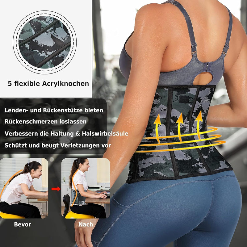 CHUMIAN Damen Bauchweggürtel Fitnessgürtel Verstellbare Neopren Sauna Gürtel Schwitzgürtel Taille Tr