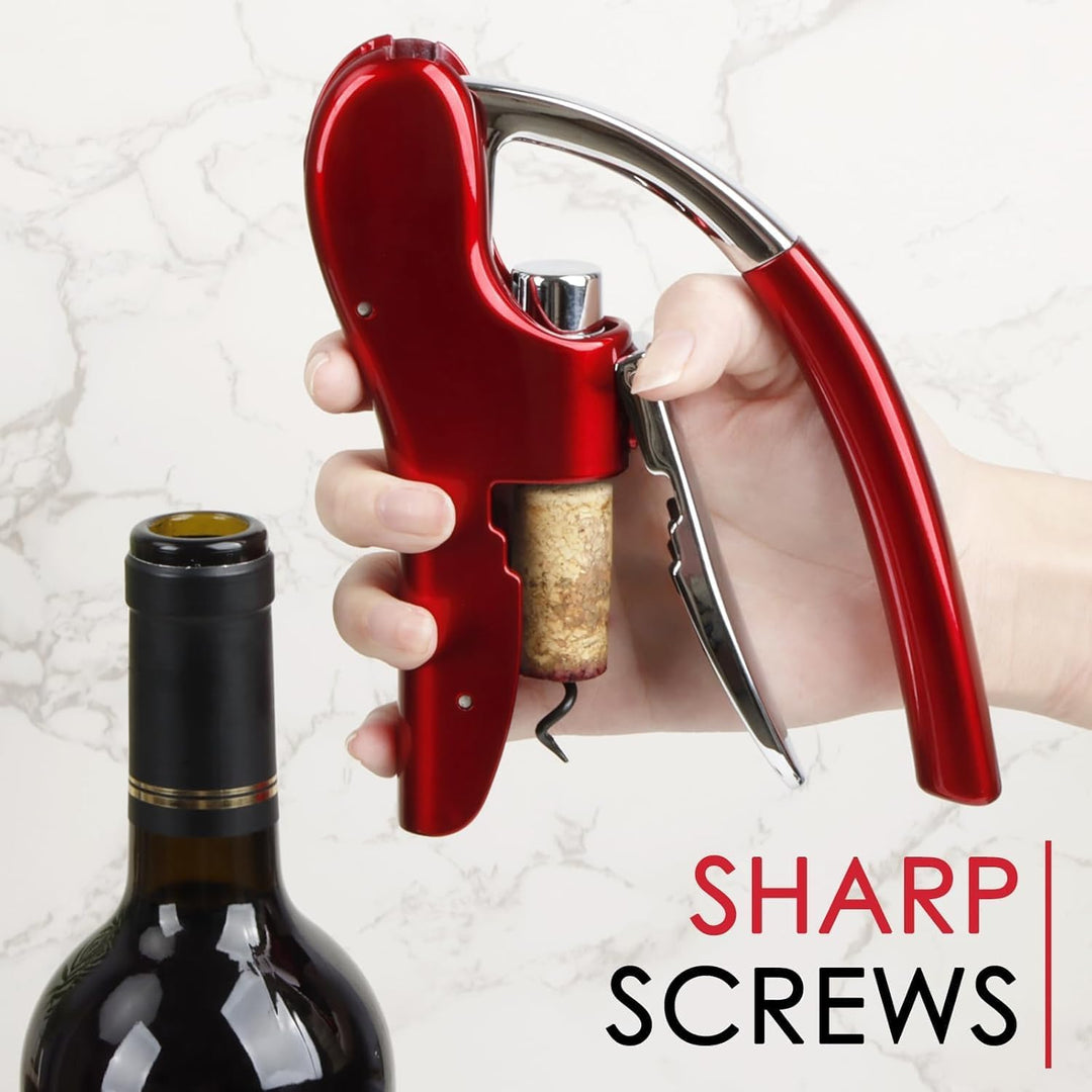 Best Utensils Profi-Flaschenöffner, Zinklegierung, mit Hebel, Korkenzieher, mit Folienschneider, Kel