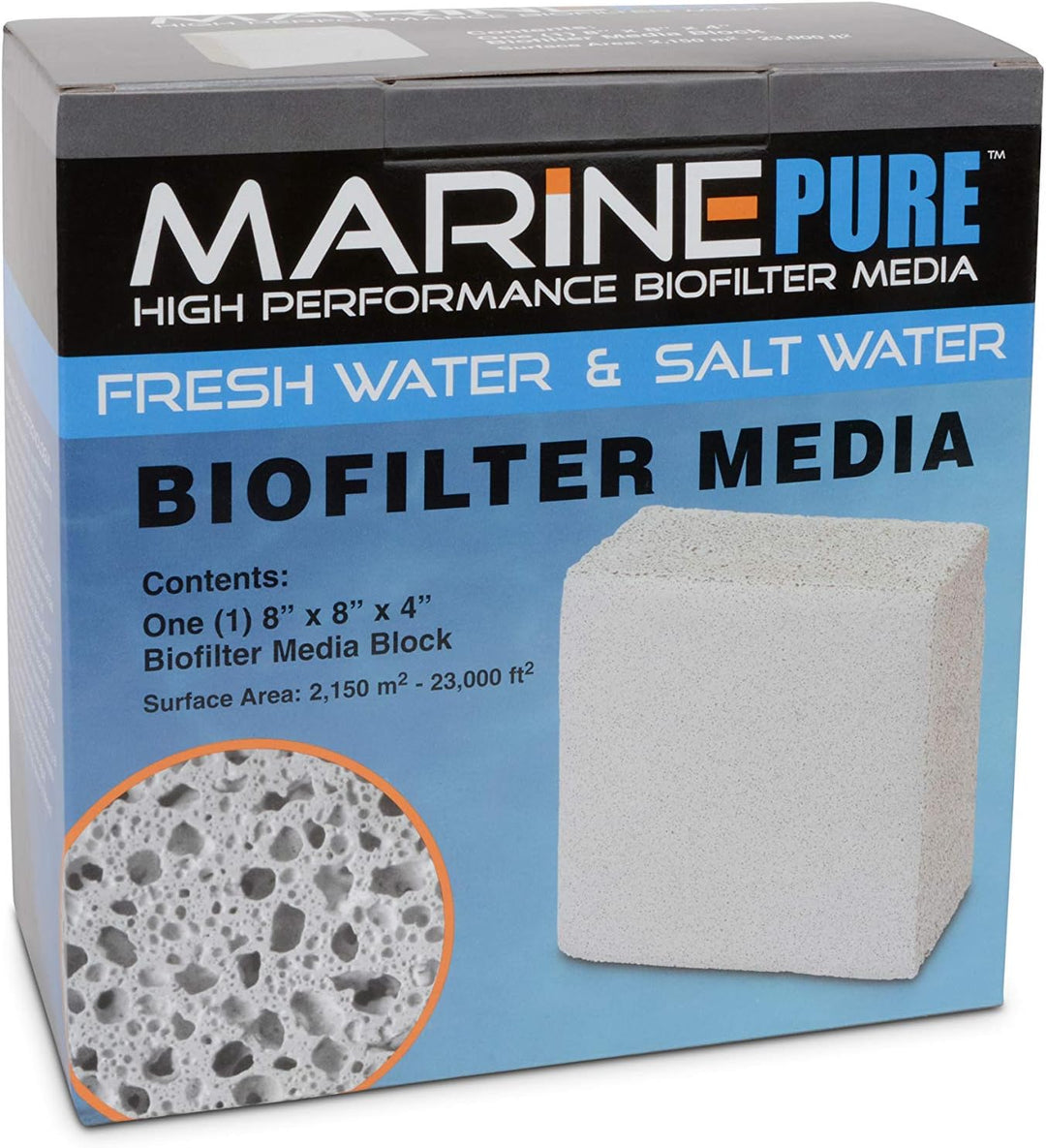 CerMedia MarinePure Block Bio-Filtermedium für Salz- und Süsswasseraquarien, 20,3 x 20,3 x 10,2 cm w