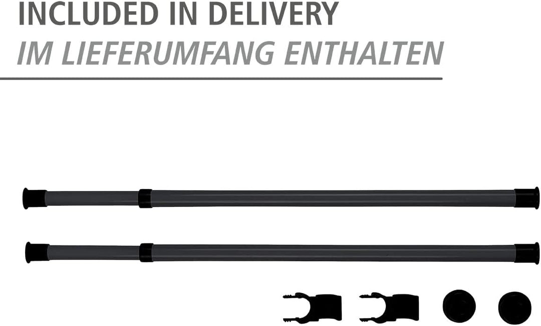 WENKO Teleskop-System Herkules Duo, verstellbares Ordnungssystem, 3 Kleiderstangen & Kleiderstange H