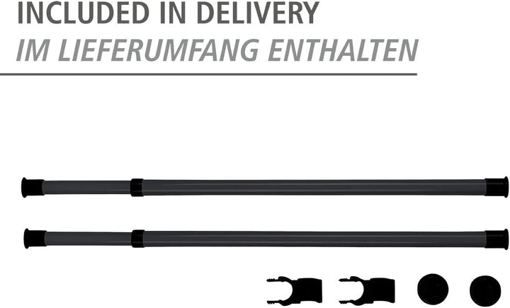 WENKO Teleskop-System Herkules Duo, verstellbares Ordnungssystem, 3 Kleiderstangen & Kleiderstange H