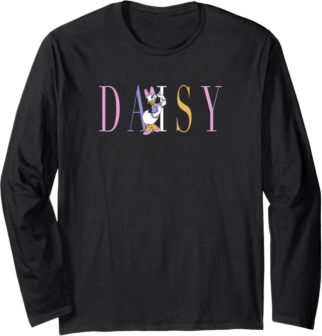 Disney Mickey And Friends Daisy Duck Simple Text Langarmshirt