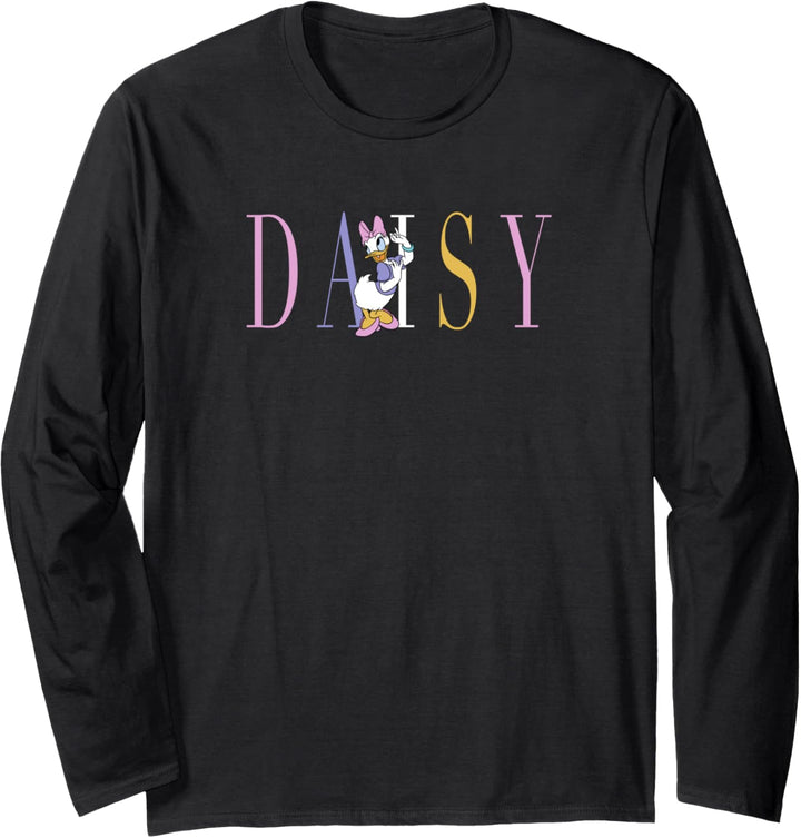Disney Mickey And Friends Daisy Duck Simple Text Langarmshirt