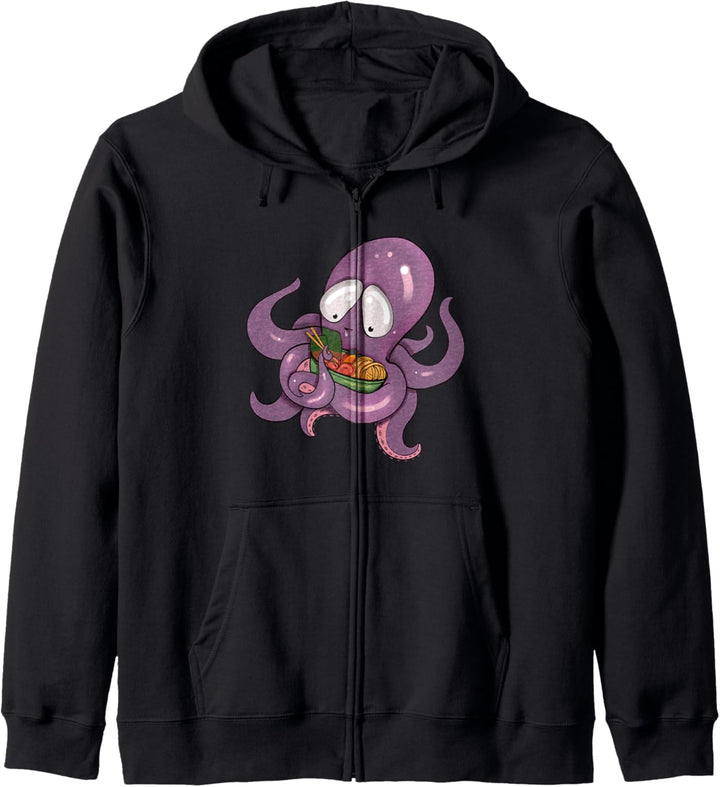 Kawaii Kraken Ramen Anime Oktopus Kapuzenjacke