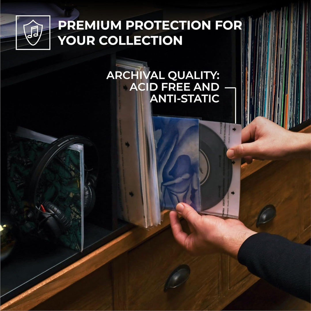 BIG FUDGE Premium Master Schallplatten Hüllen Innen - 7" x 100 STK - Archivhüllen Antistatisch aus R