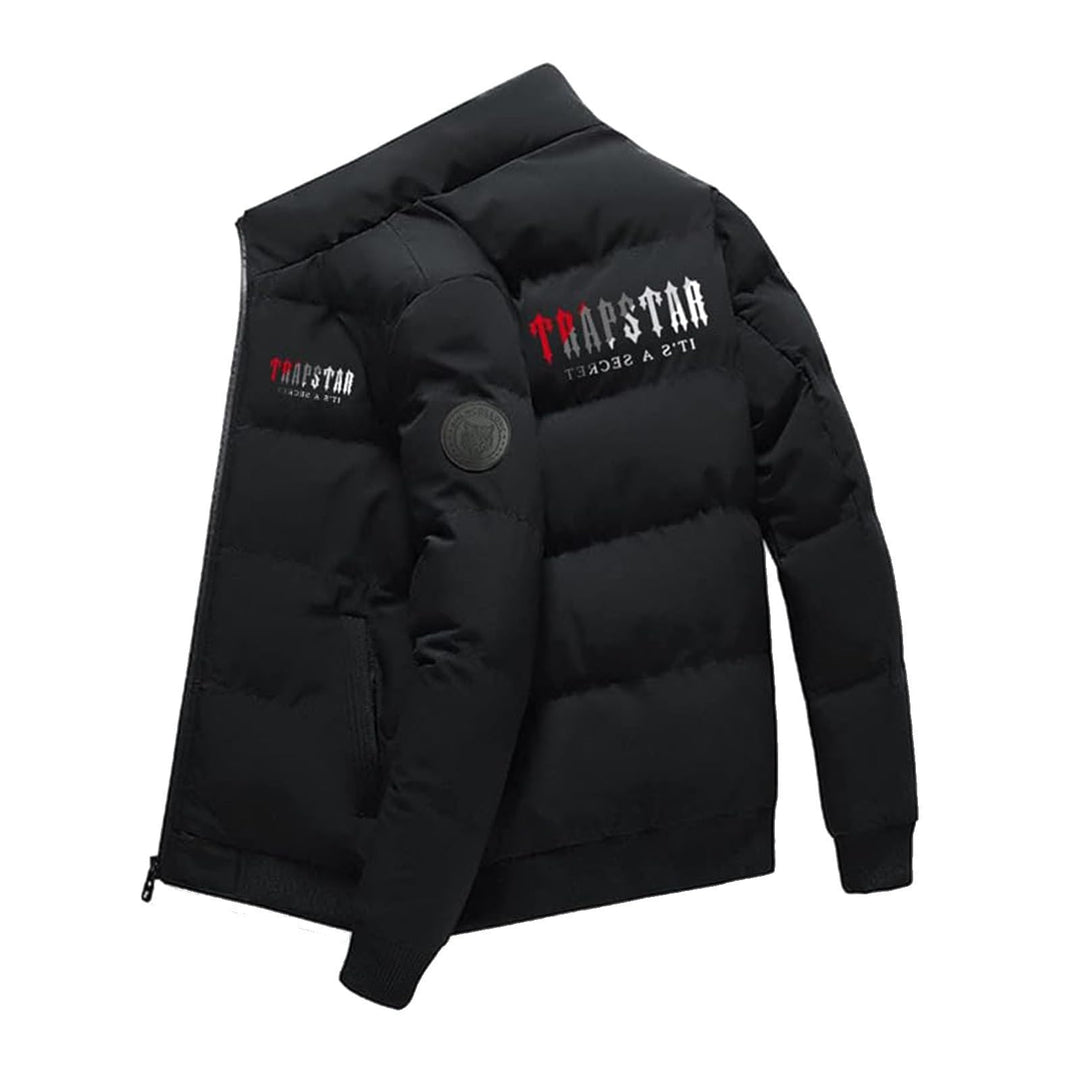 Celucke Daunenjacke Herren Glänzend Winterjacke Dicke Übergangsjacke mit Kapuze Lange Ärmel Mode War