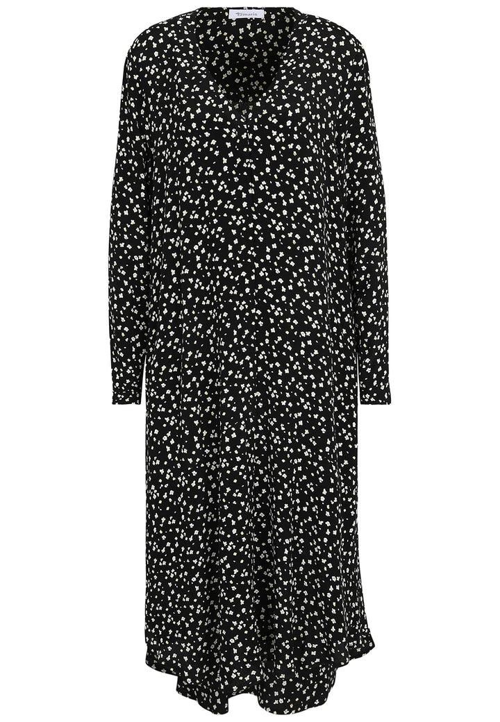 Tamaris Damen ANGERS AOP Cleanes Trapez Kleid 38 Black Beauty Flower Aop, 38 Black Beauty Flower Aop