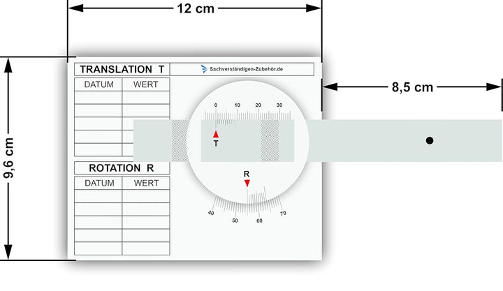Sachverständigen-Zubehör® Rissmonitor als [Profi Messgerät] 1er Set | günstige Messlehre | Spaltmass