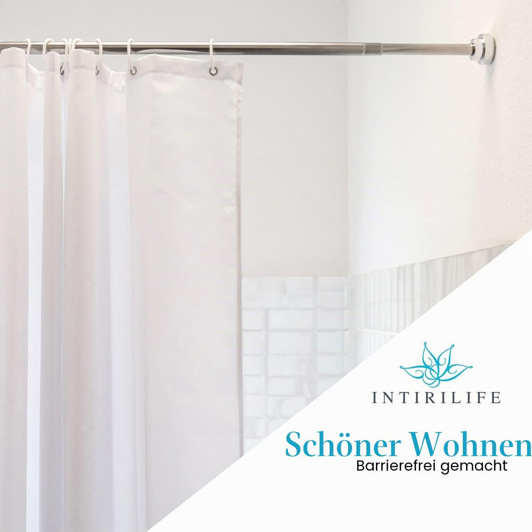 INTIRILIFE Teleskopstange in Silber 155-260 cm – Ausziehbare Stange aus Edelstahl vielseitig einsetz