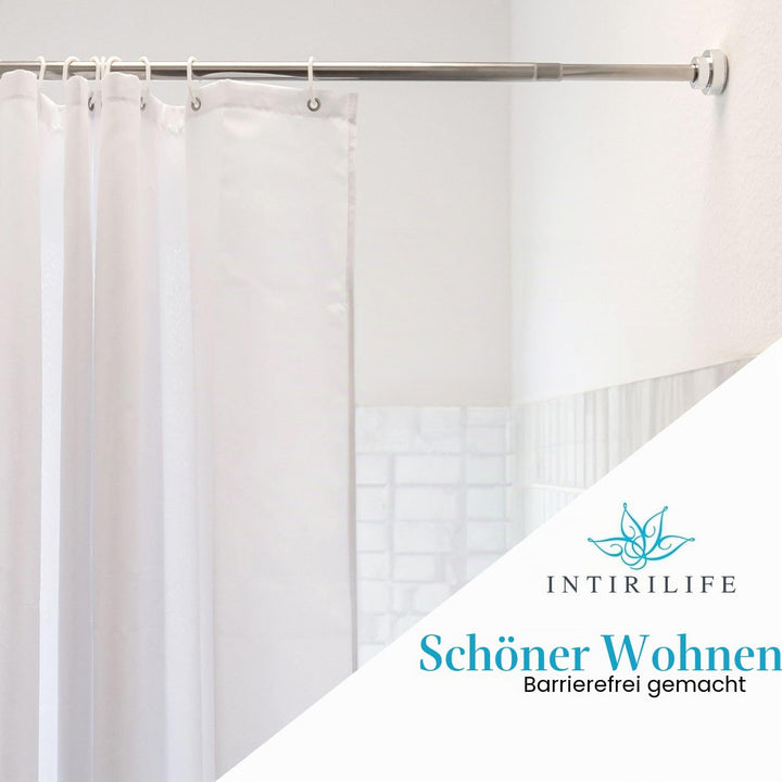 INTIRILIFE Teleskopstange in Silber 155-260 cm – Ausziehbare Stange aus Edelstahl vielseitig einsetz