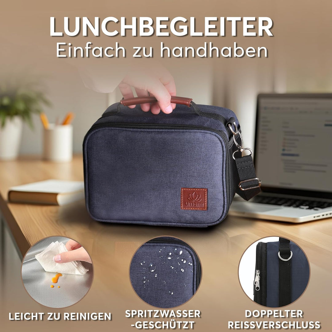 Umami Premium Kühltasche Klein, Lunchbag für Arbeit, Reisen, Büro, Picknick, Mini-Lunchbag Isoliert,