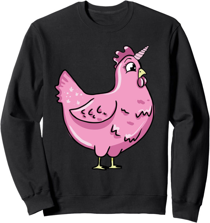 Lustiges Huhn Einhorn Illustration Landwirt Geflügel Liebe Sweatshirt