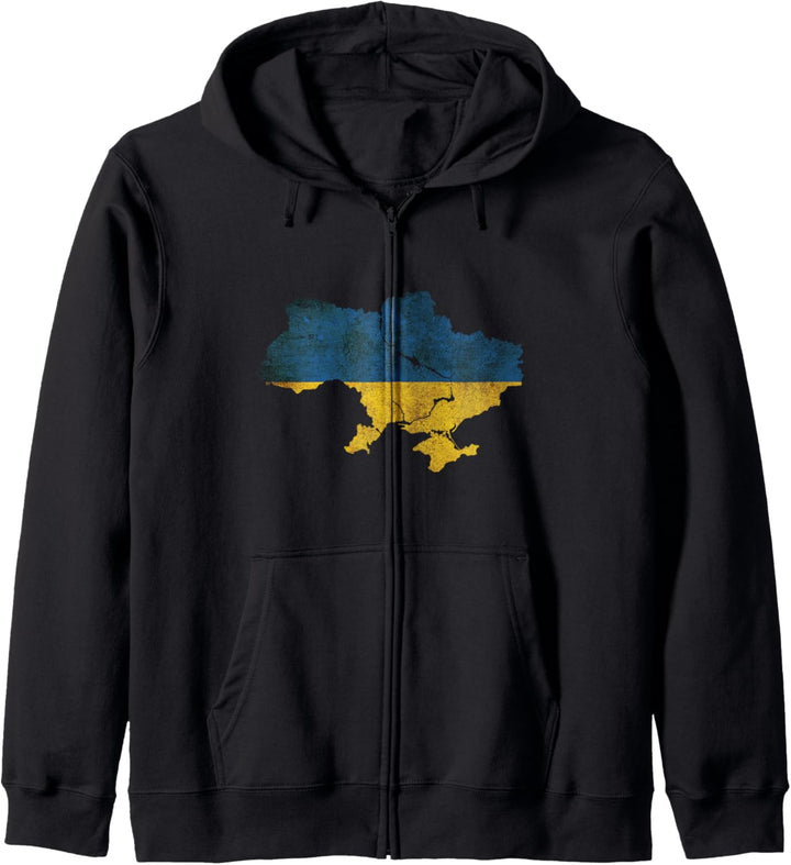 Ukraine - Landesgrenze in Nationalfahne Kapuzenjacke