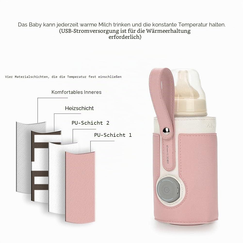 Flaschenwärmer-Tasche, 3-fach Temperaturverstellbar, Tragbarer Babyflaschenwärmer Zum Anschluss an M