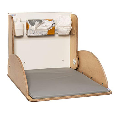 KEMMLIT Valencia Wickeltisch- klappbar als Wandwickeltisch, Holzwerkstoff, inkl. Wickelauflage … (Bu