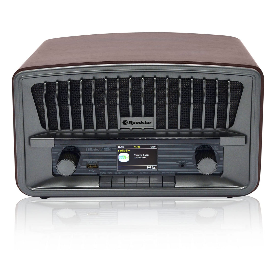 Roadstar HRA-270 D+BT Retro-Radio (Nostalgieradio mit DAB+/FM, Bluetooth, USB/MP3-Player, Aux-In und