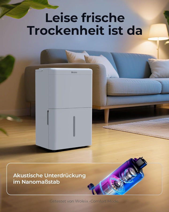 Woleix Luftentfeuchter elektrisch 30L, Entfeuchter elektrisch für Keller, Raumentfeuchter elektrisch