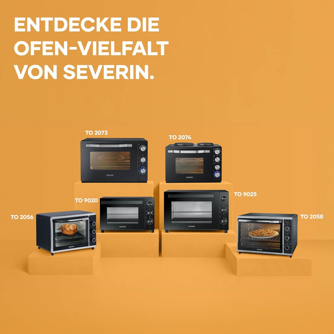 Severin Back- und Toastofen mit Umluftfunktion, inkl. Drehspiess für Fleisch, vielseitiger Heissluft