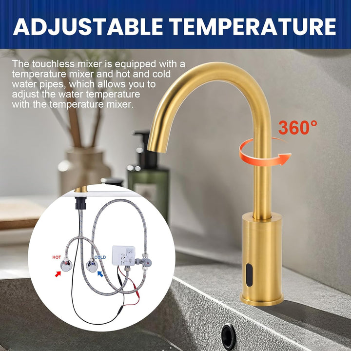 iVIGA Wasserhahn Sensor, Badarmatur Infrarot Sensor für Badezimmer Wasserhahn Bad Automatisch mit St