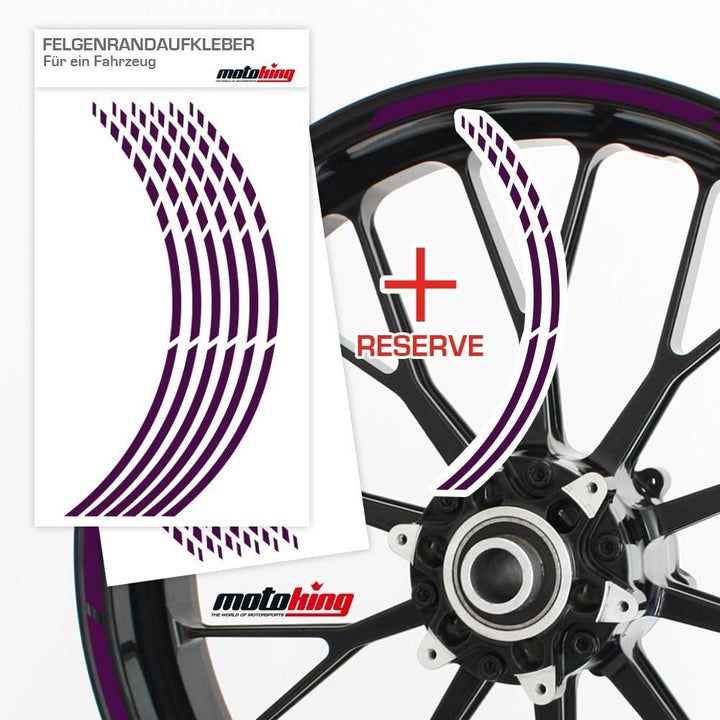 Felgenrandaufkleber im GP-Design in MATT/für 15" bis 19" / VIOLETT MATT, Violett Matt