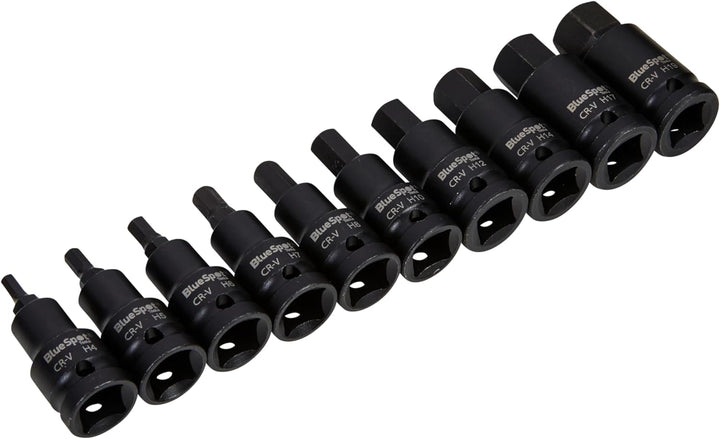 Blue Spot Tools 10 PCE 1/2 Impact Sechskant-Bit-Stecknüsse (H4-H19)