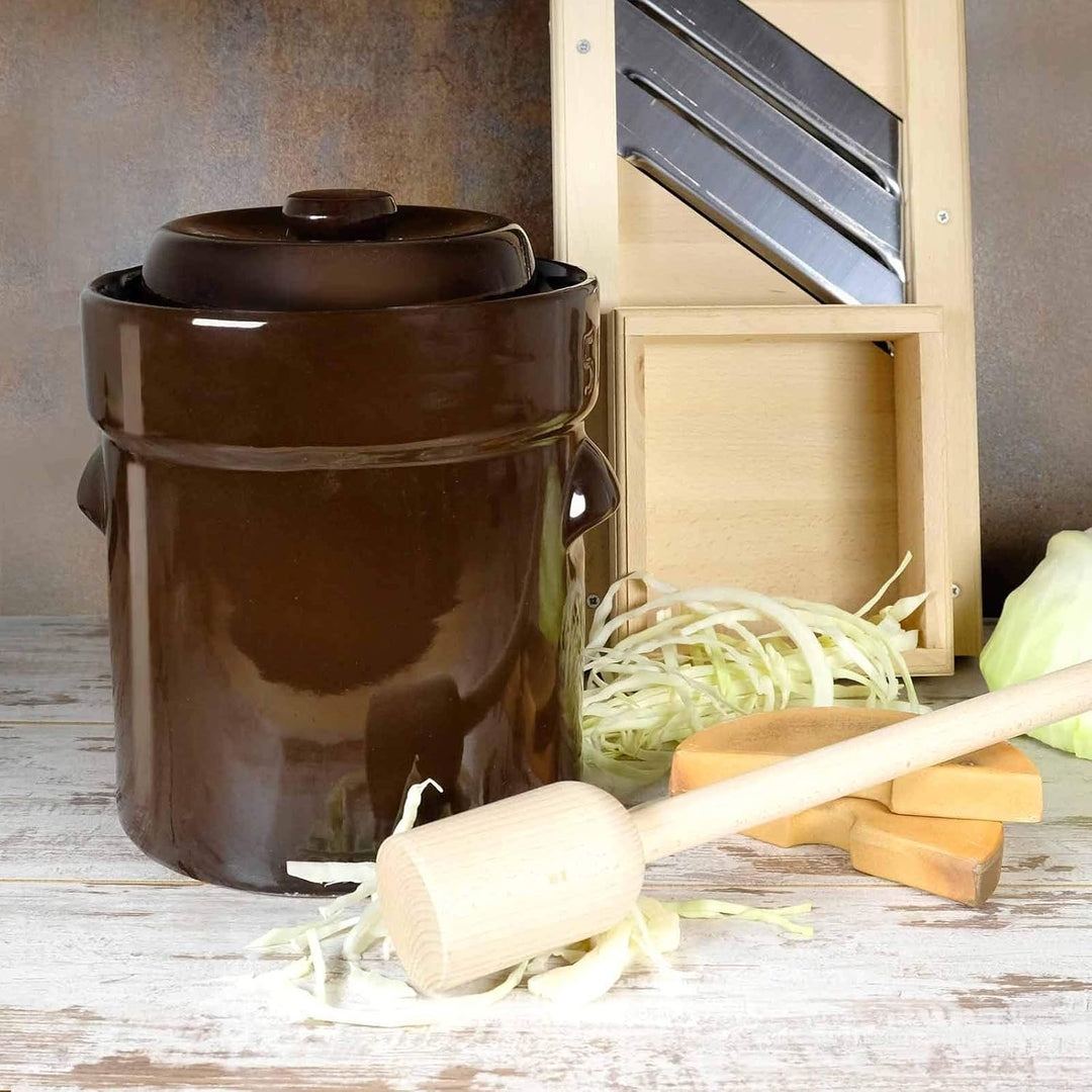 Gärtopf-Set braun 5l mit Deckel