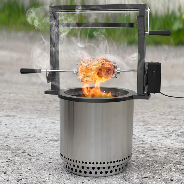 onlyfire Santa Maria Grillaufsatz Grillspiess Set für Solo Stove Ranger 38 cm Feuerstelle, Drehspies