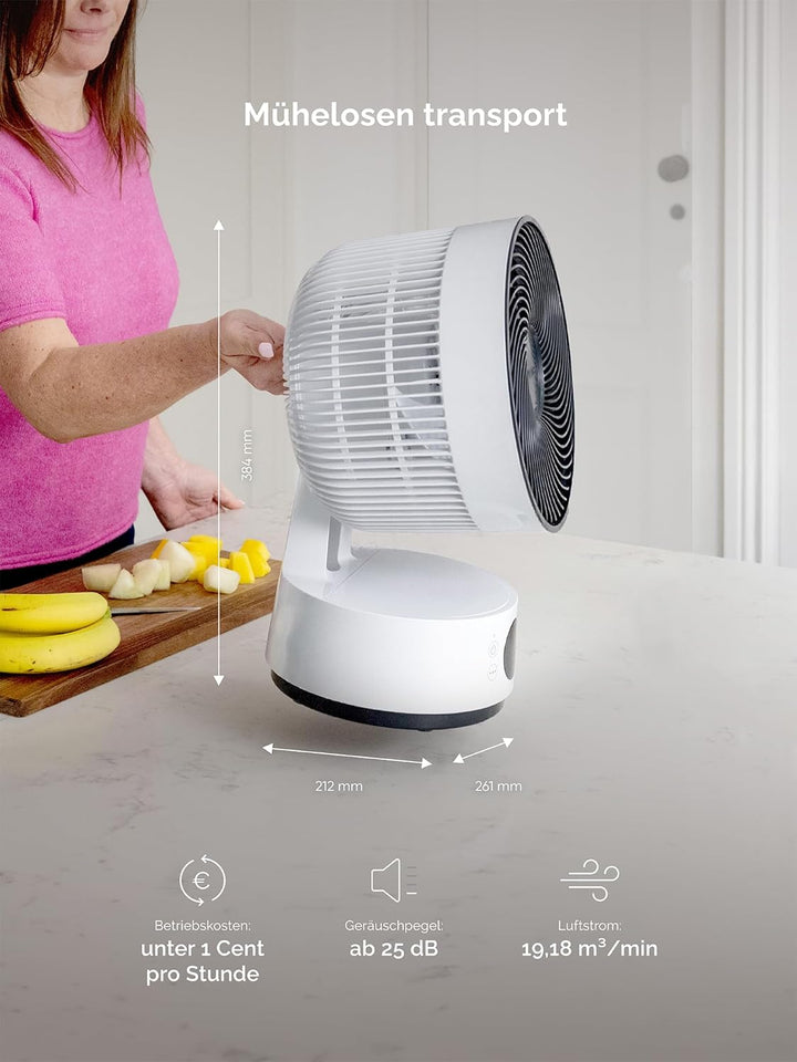 MEACO MeacoFan Sefte® 8 Ventilator mit austauschbarem, wiederaufladbarem Akku - Tragbar, Umweltfreun