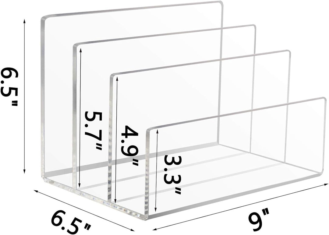 Tasybox Acryl-Aktenordner mit 3 Fächern, 22,9 x 16,5 x 16,5 cm