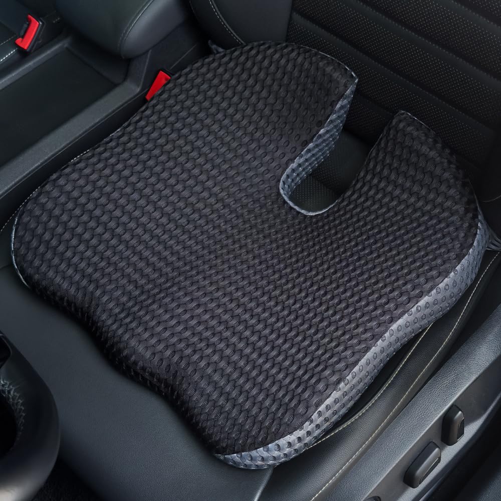Orthopädisches Autositzkissen Memory Foam - Ergonomisches Keilkissen &amp; Sitzkissen für Auto &amp; LKW - E