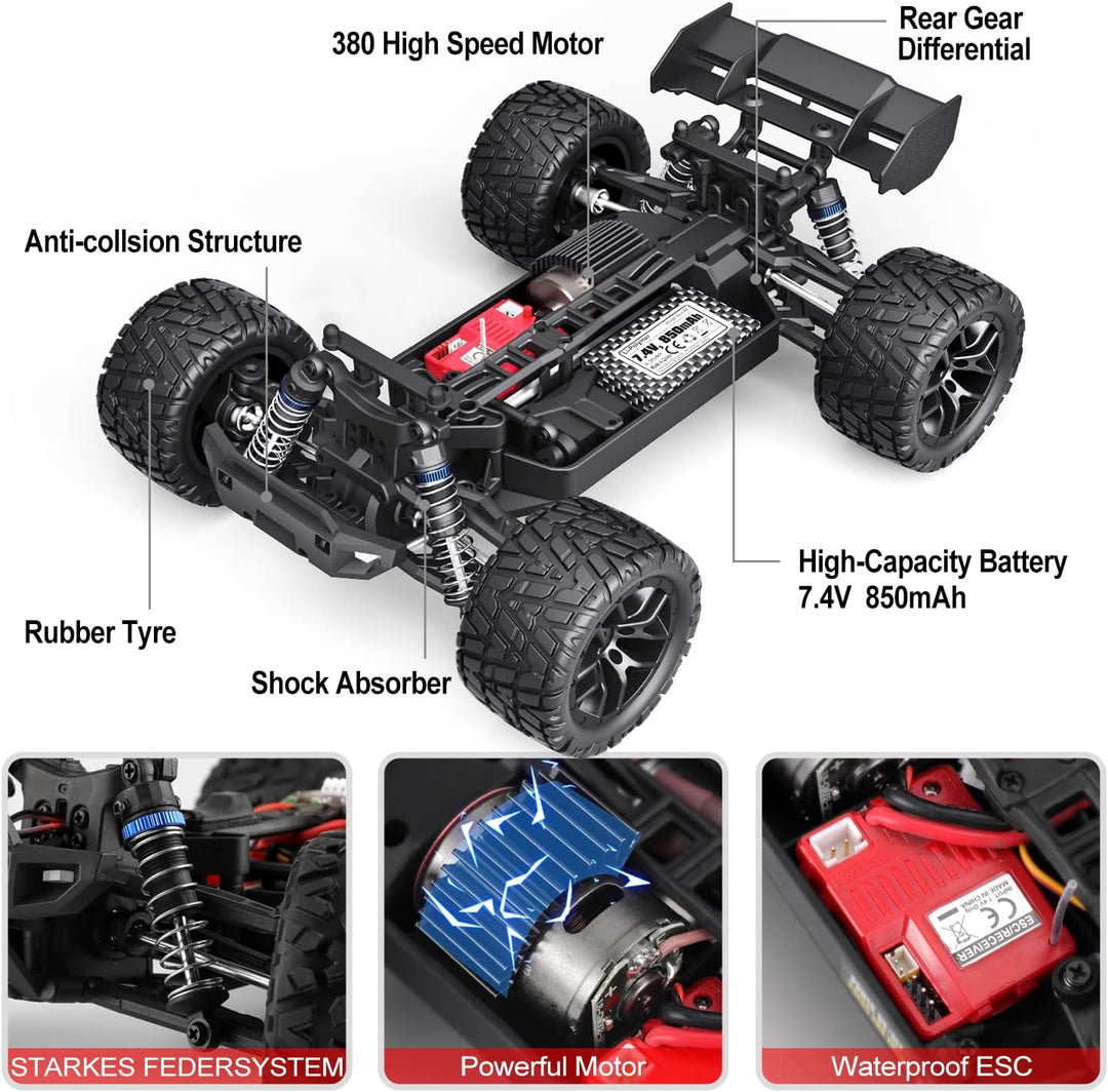 HAIBOXING Ferngesteuertes Auto 4WD RC Auto 1/18 36 km/h All Terrains Offroad Elektro Fahrzeug 2,4 GH