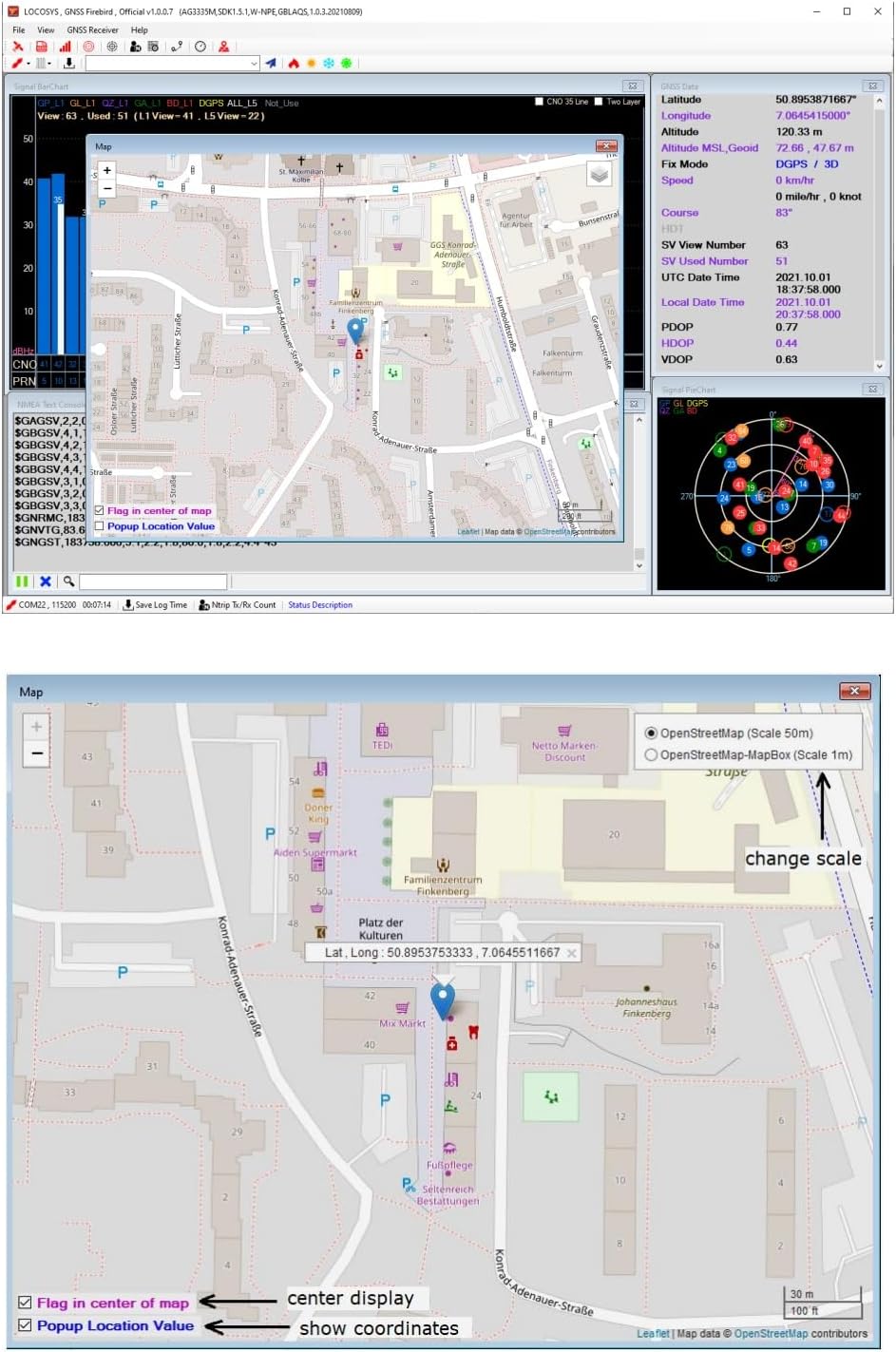 Hochleistungs-GNSS-Empfänger, GPS/GLONASS/Galileo/BeiDou/QZSS Unterstützung, einstellbare Aktualisie