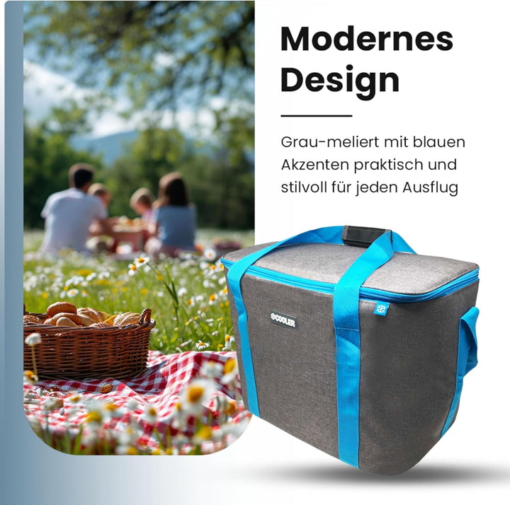 ToCi Kühltasche 36 Liter Isoliertasche Thermotasche Picknicktasche für Picknick Camping Urlaub Wande