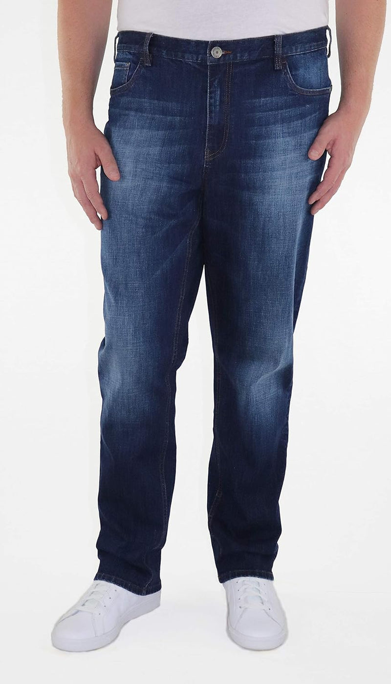 Herren grosse Grössen Jeans Tapered Fit mit elastischem Bund Marc 30W Blau, 30W Blau