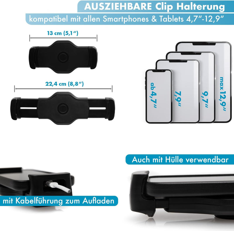 SINLAND Tablet-Halterung iPad, Galaxy Tab, etc., Handy-Halter für iPhone 13 - Aluminium Tablet-Halte