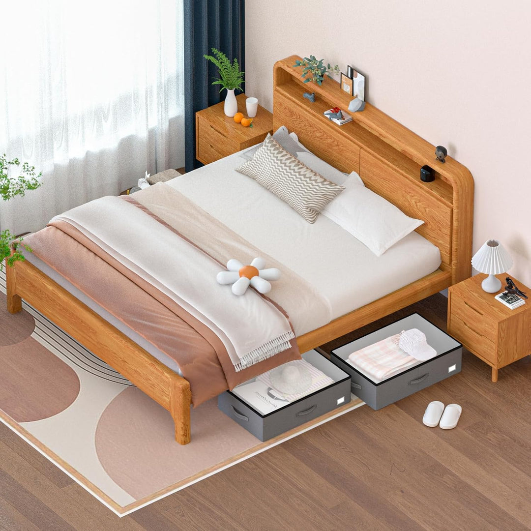 EE-RoomWorld Unterbettkommode mit Rollen, keine Montage erforderlich, 25,4 cm Höhe, Unterbett-Aufbew