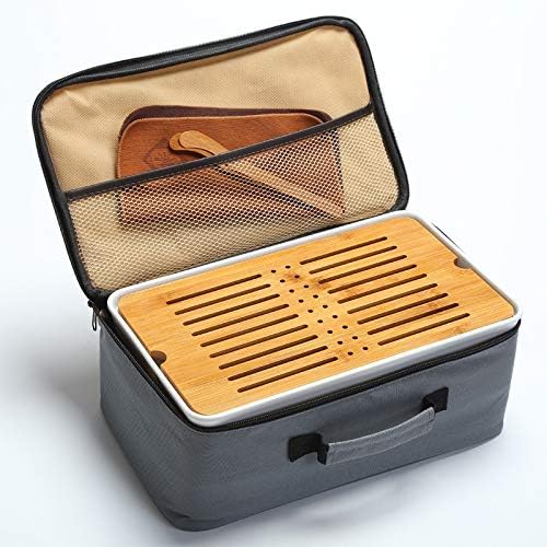 fanquare Tragbare Reise Kung Fu Teeservice, Handgemachte Kungfu Tee Set, Porzellan Teekanne, Teetass