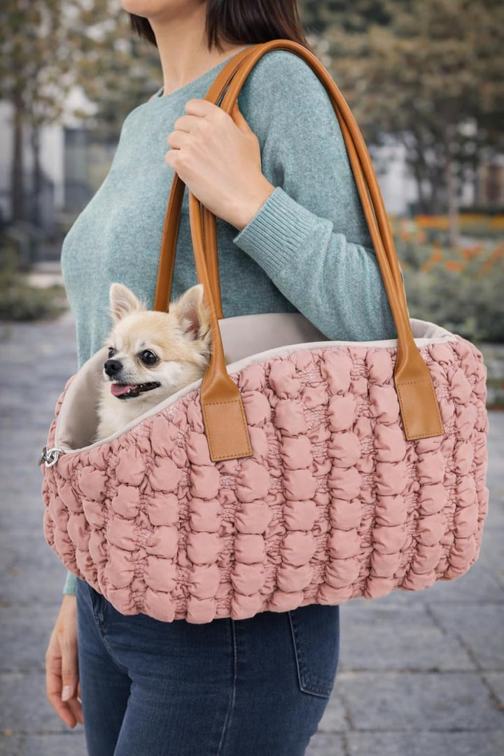 Hundetasche - Tragetasche Yzma Rosa – 42x26x25cm – Polyester – 2 Tragegriffe – Wendekissen – Einsatz