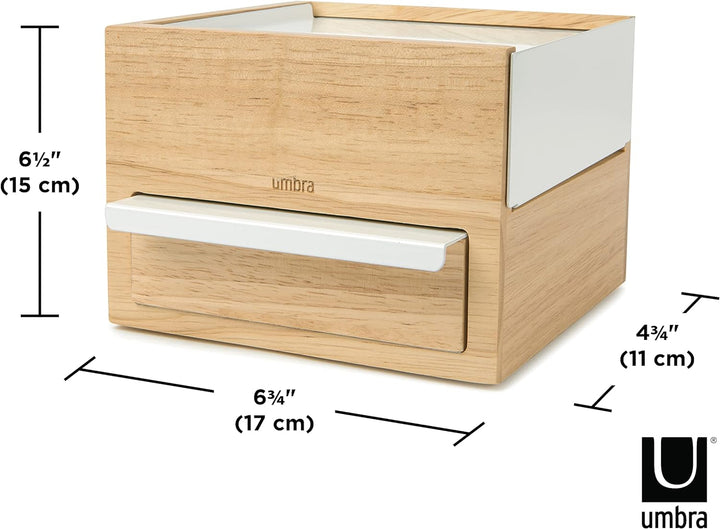 Umbra Stowit Mini Design Schmuckkasten – moderne Schmuck Box mit Geheimfächern für Ringe, Armbänder,