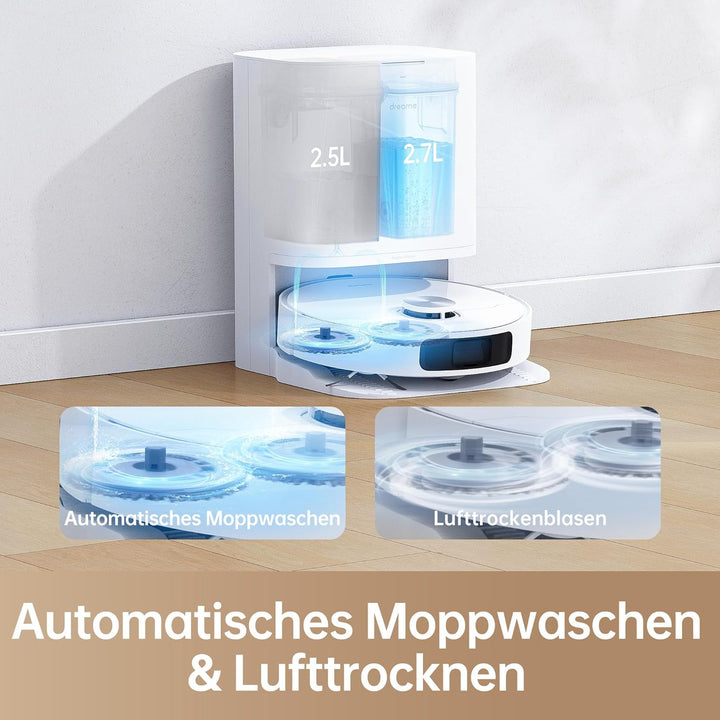 dreame L10 Prime Saugroboter und Wischroboter mit Automatischer Waschstation von Wischpads, 7mm Mopa