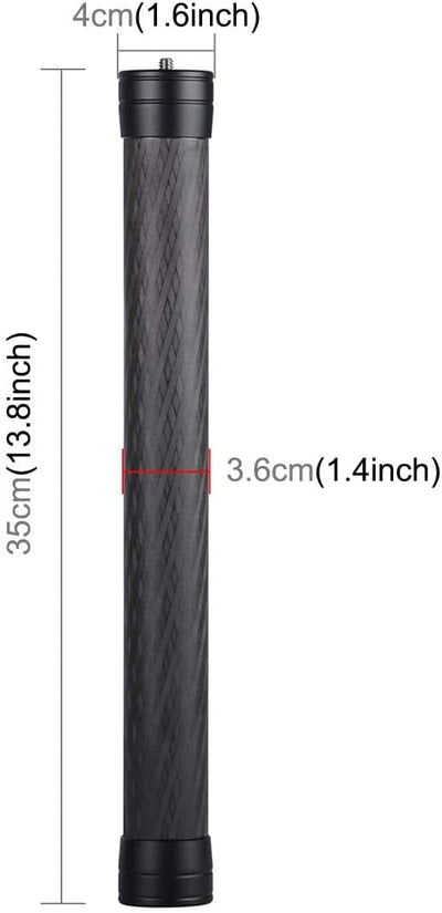 PULUZ 35 cm Stativ Verlängerungsstange Kamera Kohlefaser Verlängerungsstange Handheld 1/4 Zoll Stand