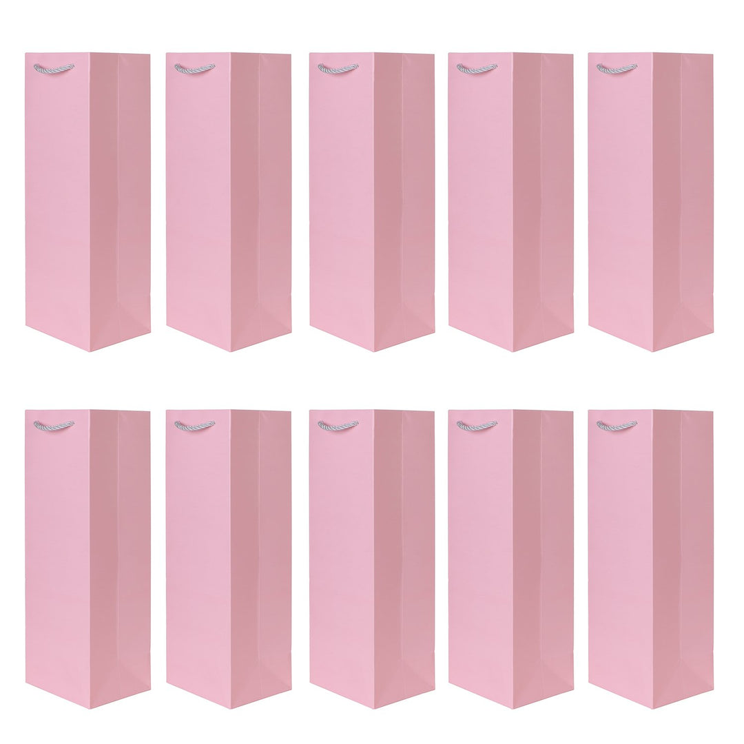 10 Flaschentüten Geschenktüten für Weingeschenke wie Wein Prosecco und Champagner Rosa, Rosa