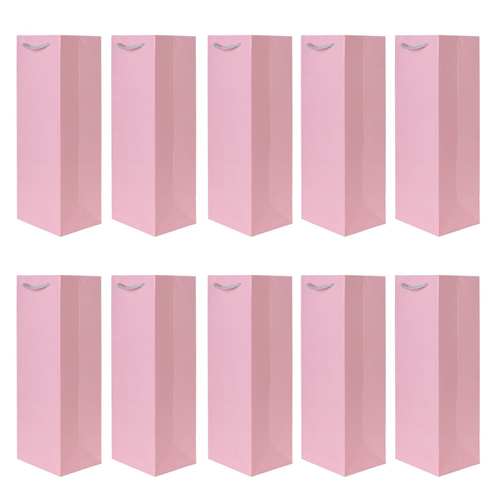 10 Flaschentüten Geschenktüten für Weingeschenke wie Wein Prosecco und Champagner Rosa, Rosa