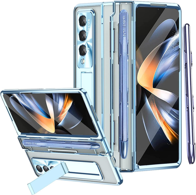 Miimall Handyhülle Kompatibel mit Samsung Galaxy Z Fold 4 Hülle mit S Pen, Transparent PC Schutzhüll