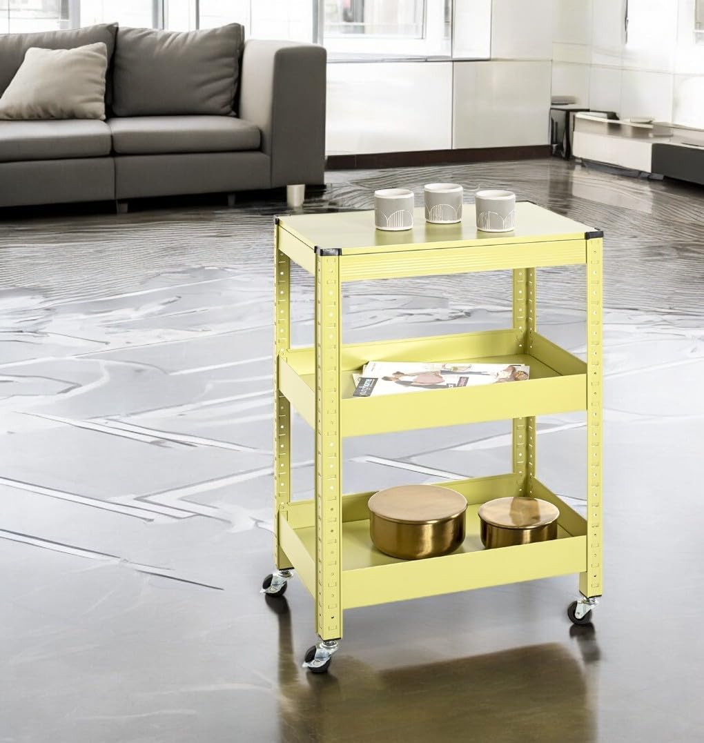 HAKU Möbel Servierwagen, grün, Metall - Masse: B 50 x H 75 x T 32 cm, Style: Modern, Grün