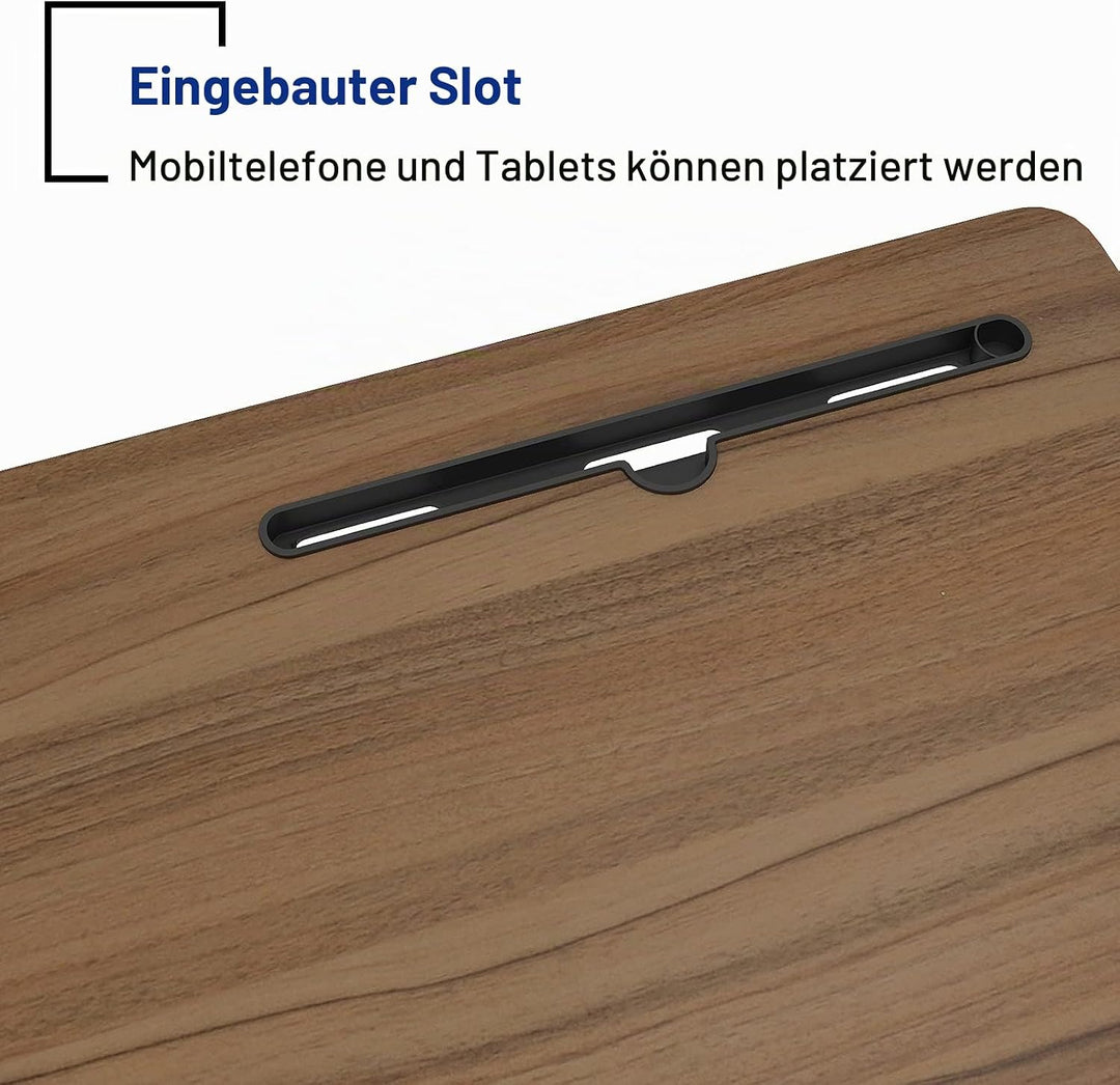 SogesHome Laptoptisch 80 * 40cm höhenverstellbar PC-Tisch mit Rollen, Betttisch, Beistelltisch,Klein
