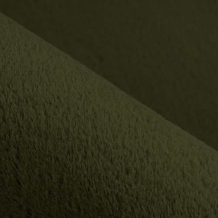 Hochflor Teppich Wohnzimmer - Einfarbig Basil, Oliv-Grün - 80x150 cm - Super Soft Polyester, Samtig-