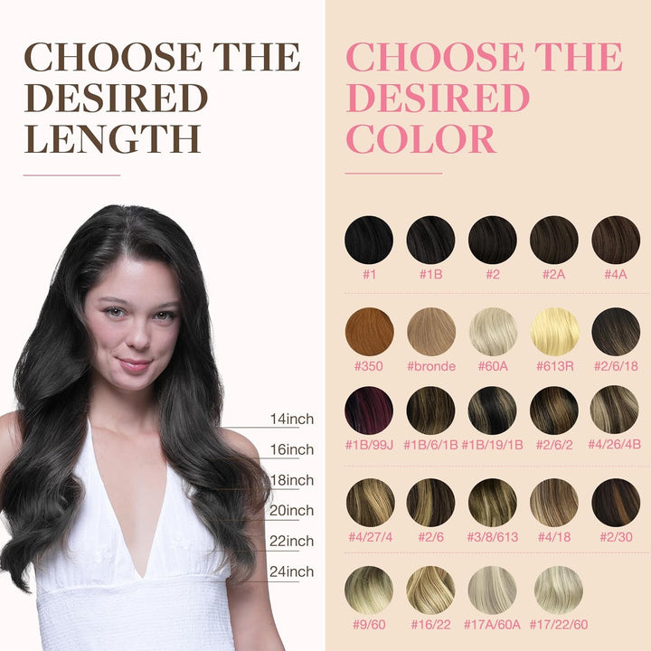 GOO GOO Tape in Extensions Echthaar, Tape Extensions Echthaar, 35cm 50g 20pcs, Extensions Echthaar,