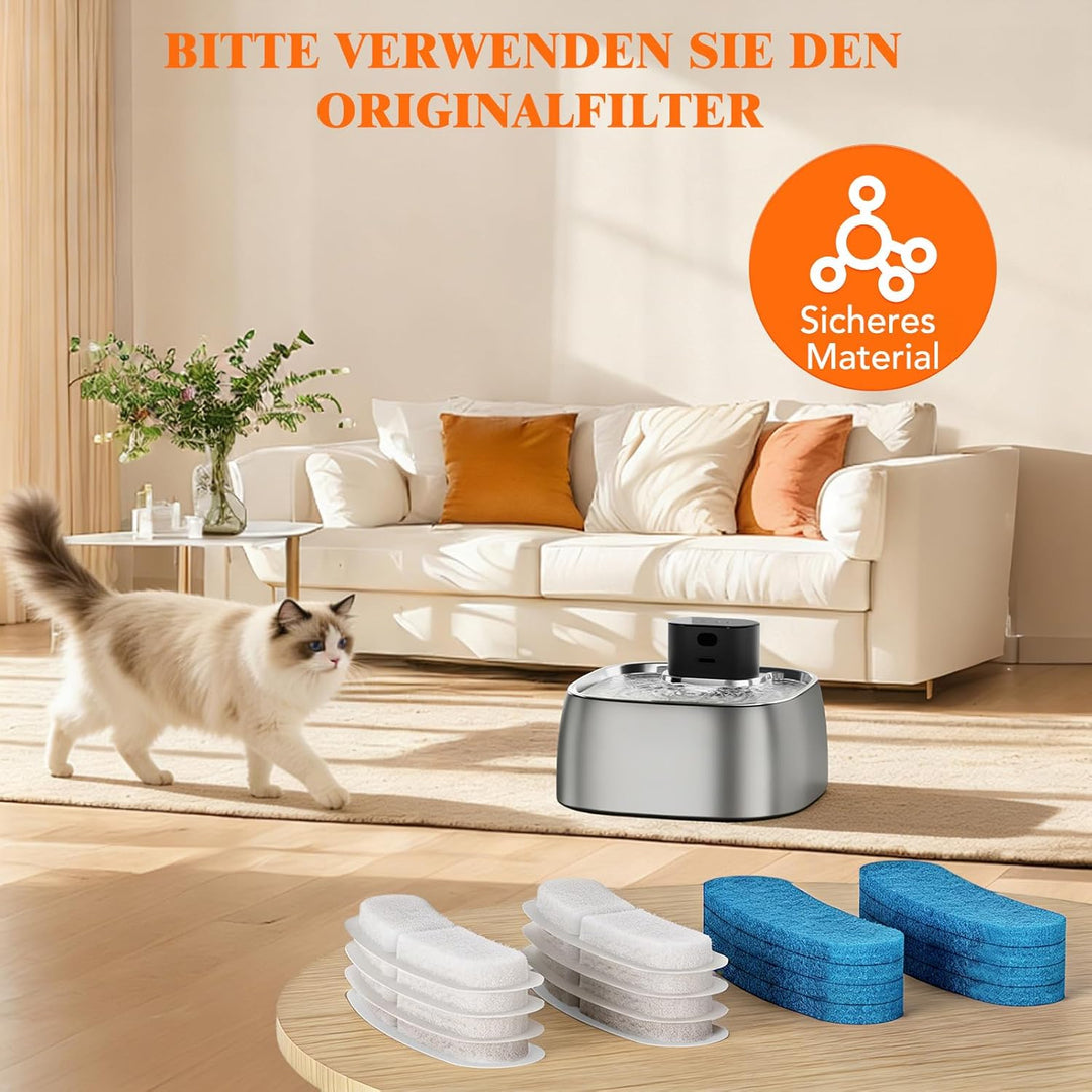 ROTTOGOON 8er-Pack Ersatzfilter für den pumpenlosen Filter Katzenbrunnen STR-PT-108A, Mehrschichtige